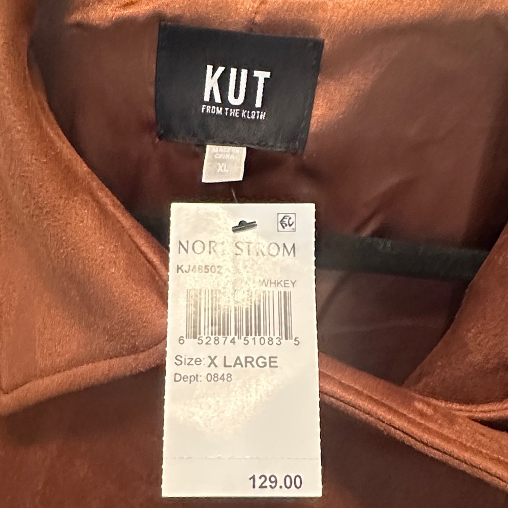 Kut from the Kloth Women's Brown Faux Suede Jacket Size XL NWT - Picture 2 of 6